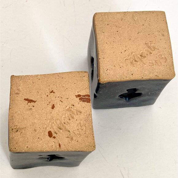 Raku Ceramic Playing Card Votive Candle Holders Heart Spade Diamond Club Set 2 - Picture 6 of 13